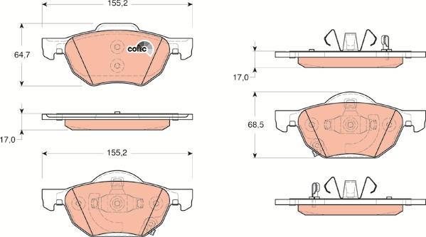 TRW GDB3355AT - Kit de plaquettes de frein, frein à disque cwaw.fr