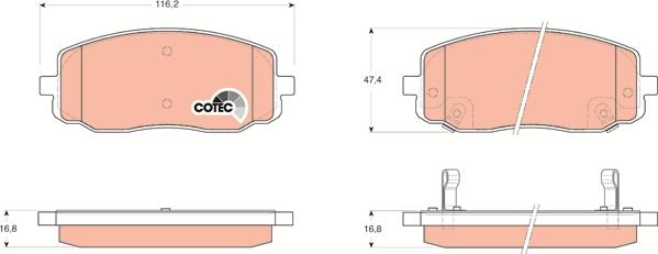 TRW GDB3369AT - Kit de plaquettes de frein, frein à disque cwaw.fr