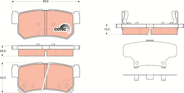 TRW GDB3366 - Kit de plaquettes de frein, frein à disque cwaw.fr