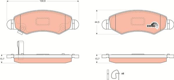 TRW GDB3363 - Kit de plaquettes de frein, frein à disque cwaw.fr