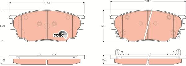 TRW GDB3309AT - Kit de plaquettes de frein, frein à disque cwaw.fr