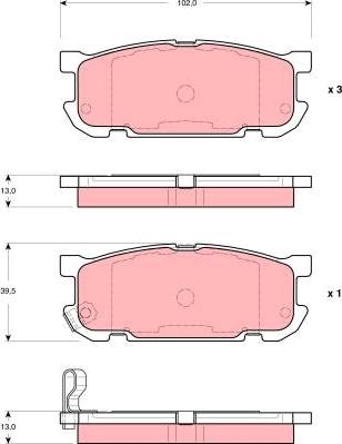 TRW GDB3303 - Kit de plaquettes de frein, frein à disque cwaw.fr