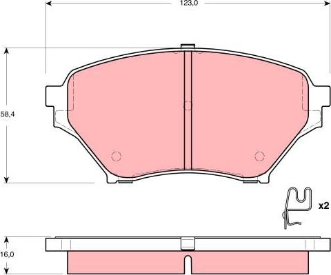 TRW GDB3302 - Kit de plaquettes de frein, frein à disque cwaw.fr