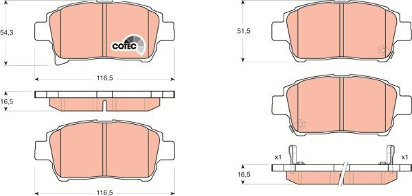 TRW GDB3317 - Kit de plaquettes de frein, frein à disque cwaw.fr