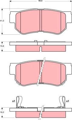 TRW GDB3387 - Kit de plaquettes de frein, frein à disque cwaw.fr