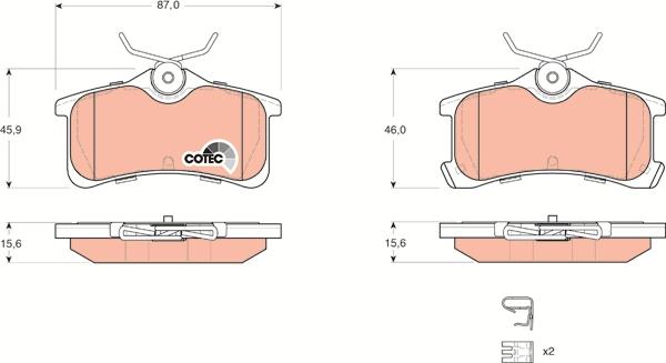 TRW GDB3334 - Kit de plaquettes de frein, frein à disque cwaw.fr