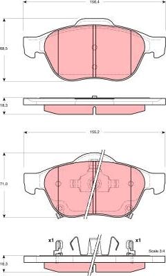 TRW GDB3335 - Kit de plaquettes de frein, frein à disque cwaw.fr