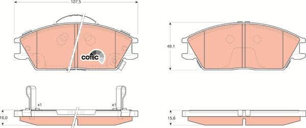 TRW GDB3331 - Kit de plaquettes de frein, frein à disque cwaw.fr