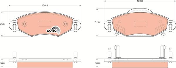 TRW GDB3324 - Kit de plaquettes de frein, frein à disque cwaw.fr