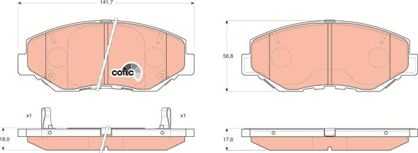 TRW GDB3325 - Kit de plaquettes de frein, frein à disque cwaw.fr