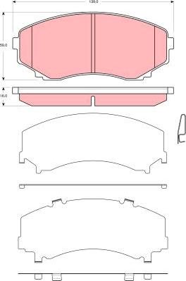 TRW GDB3326 - Kit de plaquettes de frein, frein à disque cwaw.fr