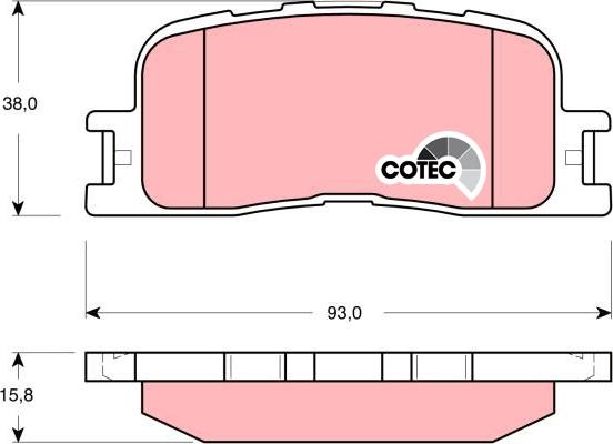 TRW GDB3374 - Kit de plaquettes de frein, frein à disque cwaw.fr