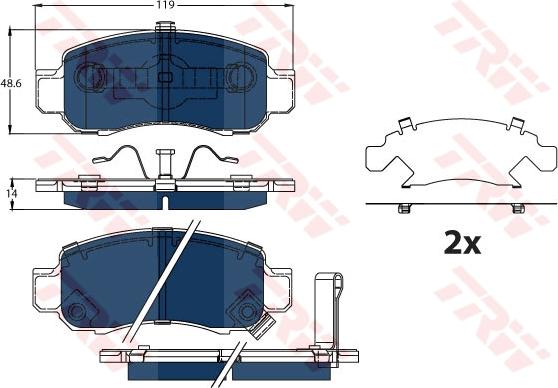 TRW GDB3376BTE - Kit de plaquettes de frein, frein à disque cwaw.fr