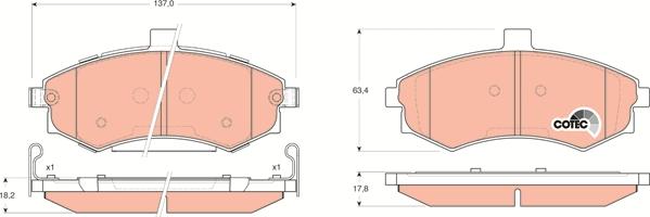 TRW GDB3378 - Kit de plaquettes de frein, frein à disque cwaw.fr