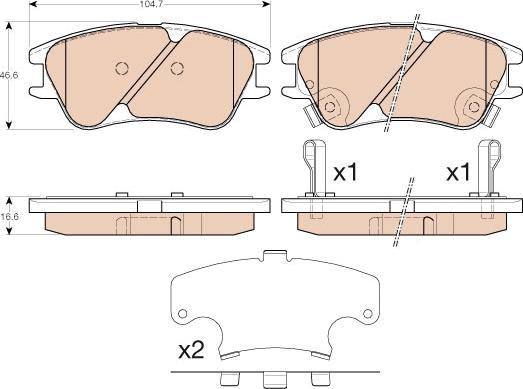 TRW GDB3377 - Kit de plaquettes de frein, frein à disque cwaw.fr