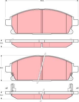 TRW GDB3295 - Kit de plaquettes de frein, frein à disque cwaw.fr