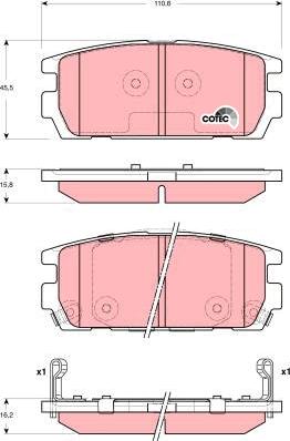 TRW GDB3296 - Kit de plaquettes de frein, frein à disque cwaw.fr