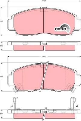 TRW GDB3240 - Kit de plaquettes de frein, frein à disque cwaw.fr