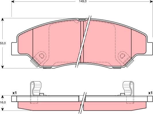 TRW GDB3241 - Kit de plaquettes de frein, frein à disque cwaw.fr