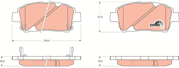 TRW GDB3242 - Kit de plaquettes de frein, frein à disque cwaw.fr