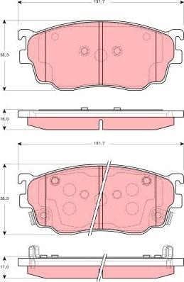 TRW GDB3253 - Kit de plaquettes de frein, frein à disque cwaw.fr