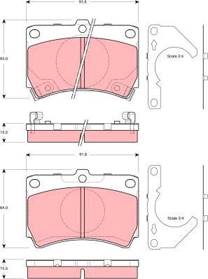 TRW GDB3252 - Kit de plaquettes de frein, frein à disque cwaw.fr