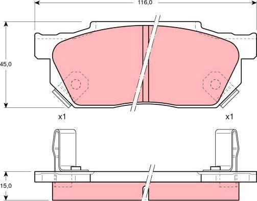 TRW GDB325 - Kit de plaquettes de frein, frein à disque cwaw.fr