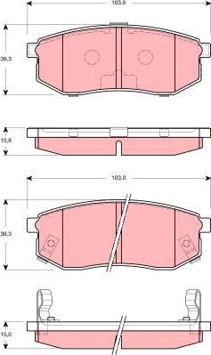 TRW GDB3260 - Kit de plaquettes de frein, frein à disque cwaw.fr