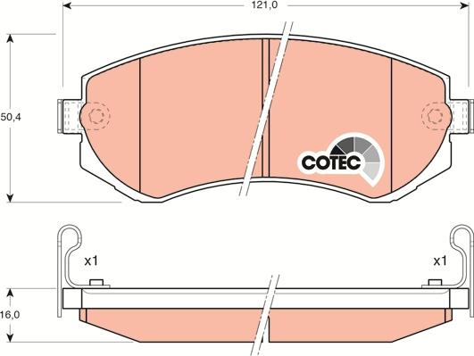 TRW GDB3208 - Kit de plaquettes de frein, frein à disque cwaw.fr