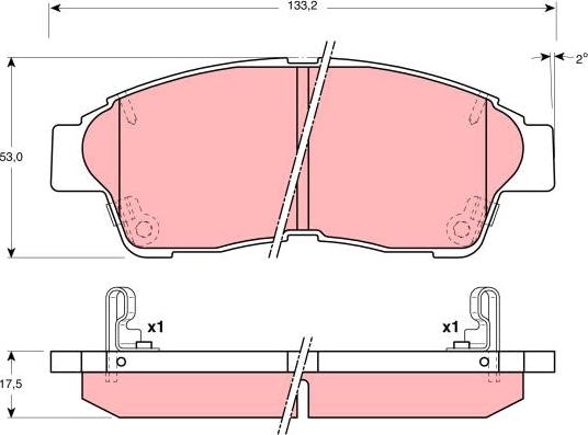 TRW GDB3207 - Kit de plaquettes de frein, frein à disque cwaw.fr