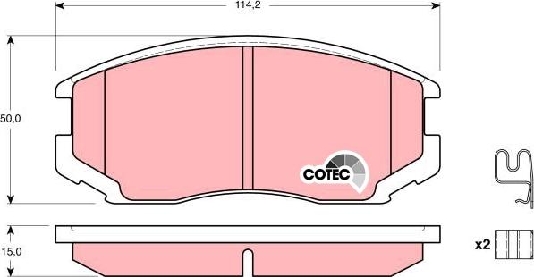 TRW GDB3214 - Kit de plaquettes de frein, frein à disque cwaw.fr