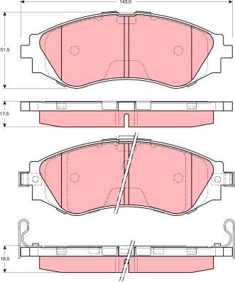 TRW GDB3216 - Kit de plaquettes de frein, frein à disque cwaw.fr