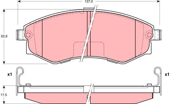 TRW GDB3211 - Kit de plaquettes de frein, frein à disque cwaw.fr