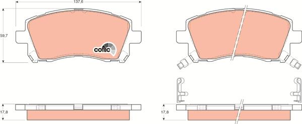 TRW GDB3217AT - Kit de plaquettes de frein, frein à disque cwaw.fr