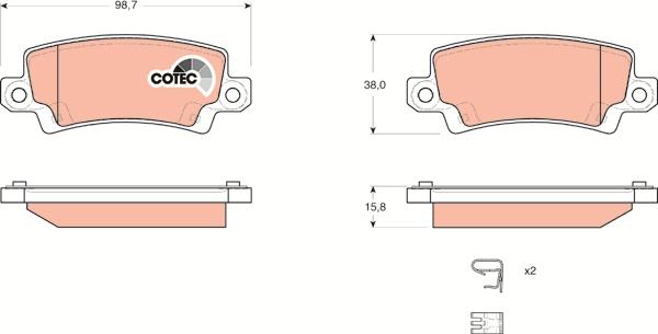 TRW GDB3289 - Kit de plaquettes de frein, frein à disque cwaw.fr