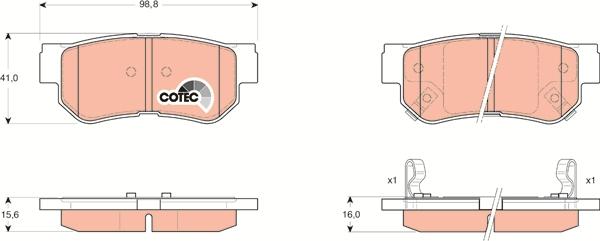 TRW GDB3284AT - Kit de plaquettes de frein, frein à disque cwaw.fr