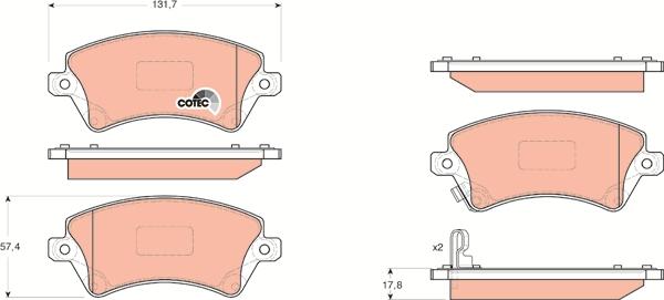 TRW GDB3288 - Kit de plaquettes de frein, frein à disque cwaw.fr