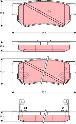 TRW GDB3282 - Kit de plaquettes de frein, frein à disque cwaw.fr