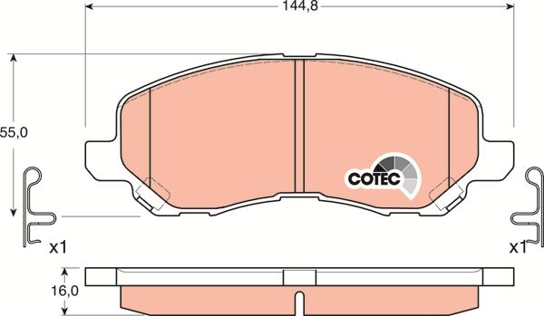 TRW GDB3287 - Kit de plaquettes de frein, frein à disque cwaw.fr