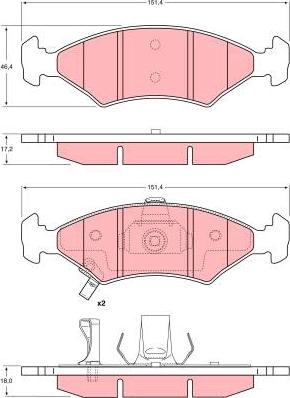 TRW GDB3224 - Kit de plaquettes de frein, frein à disque cwaw.fr