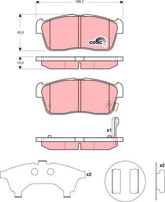 TRW GDB3276 - Kit de plaquettes de frein, frein à disque cwaw.fr