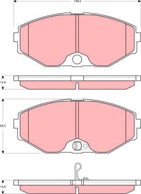 TRW GDB3273 - Kit de plaquettes de frein, frein à disque cwaw.fr