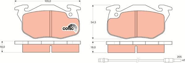 TRW GDB327 - Kit de plaquettes de frein, frein à disque cwaw.fr