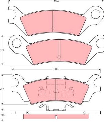 TRW GDB290 - Kit de plaquettes de frein, frein à disque cwaw.fr