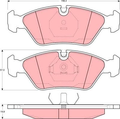 TRW GDB298 - Kit de plaquettes de frein, frein à disque cwaw.fr