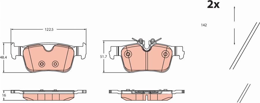 TRW GDB2499 - Kit de plaquettes de frein, frein à disque cwaw.fr