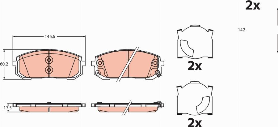 TRW GDB2492 - Kit de plaquettes de frein, frein à disque cwaw.fr