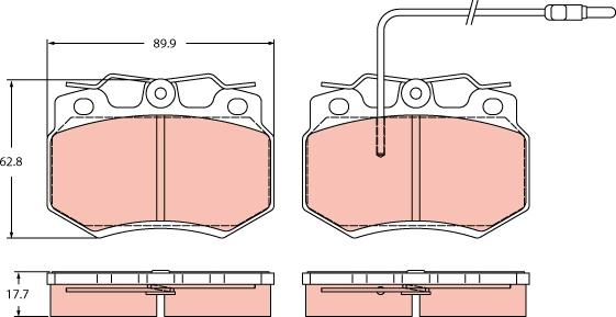 TRW GDB2454 - Kit de plaquettes de frein, frein à disque cwaw.fr