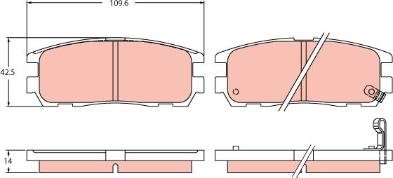 TRW GDB2452 - Kit de plaquettes de frein, frein à disque cwaw.fr