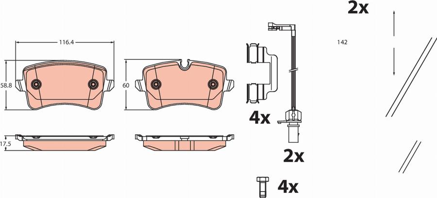 TRW GDB2464 - Kit de plaquettes de frein, frein à disque cwaw.fr